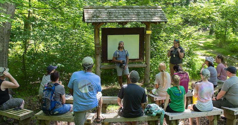 UD alumnus Brian Griffiths speaks at a Delaware Teachers Institute program at the Stroud Water Research Center in Pennsylvania